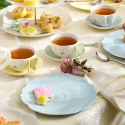 Butterfly Meadow Floral Blue Accent Plates, Set of 4