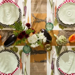 Butterfly Meadow Floral Green Accent Plates, Set of 4