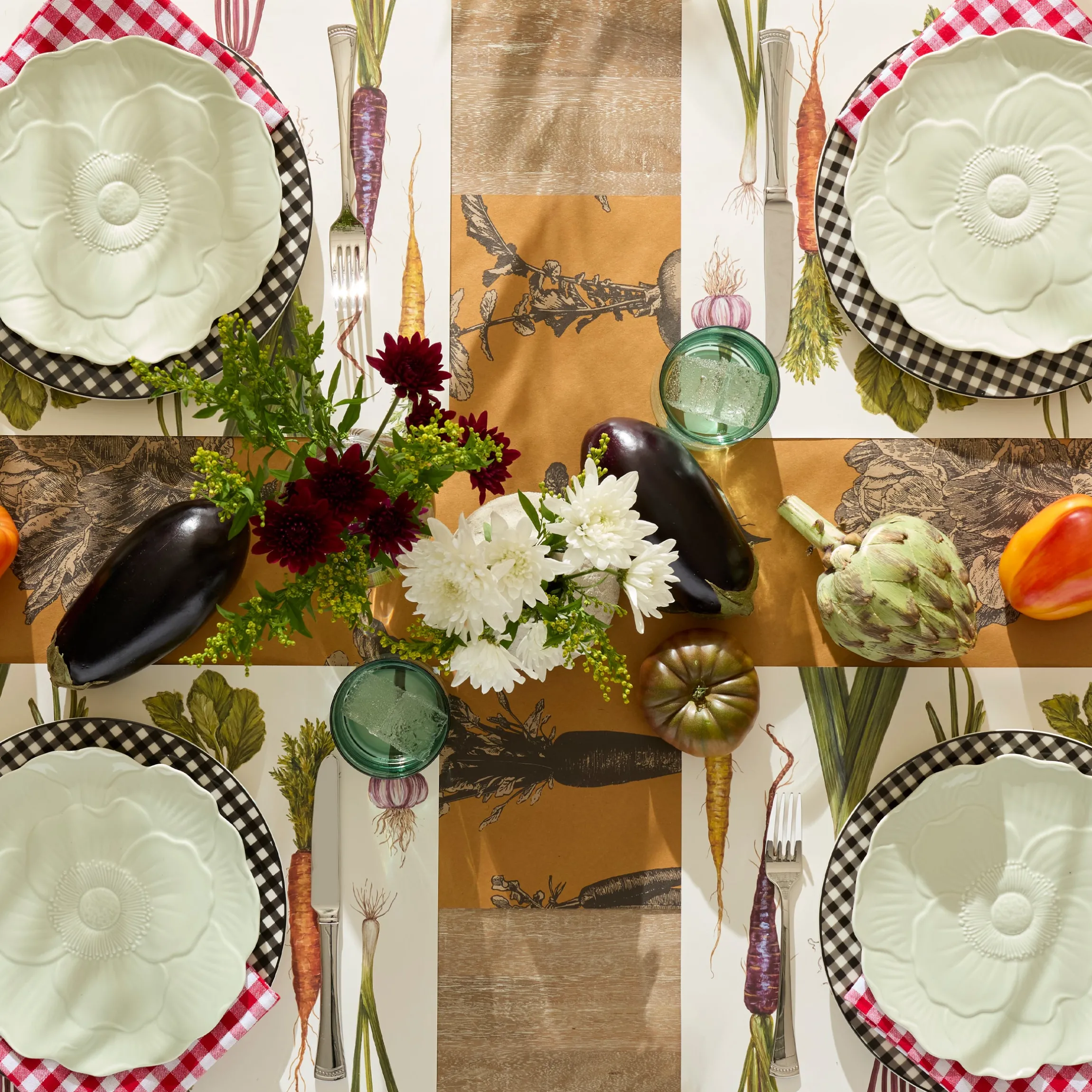 Butterfly Meadow Floral Green Accent Plates, Set of 4