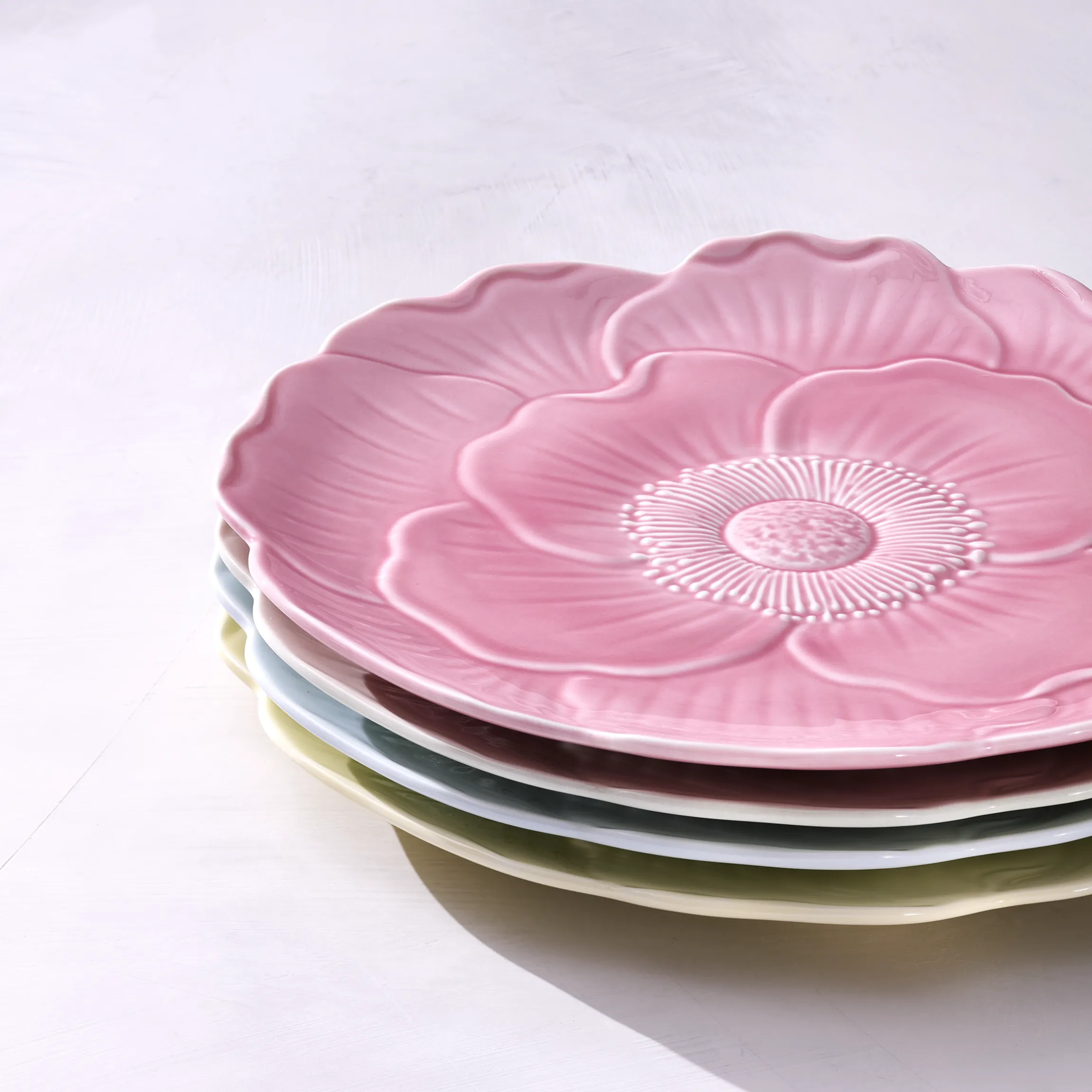 Butterfly Meadow Floral Pink Accent Plates, Set of 4
