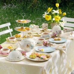 Butterfly Meadow Floral Yellow Accent Plates, Set of 4