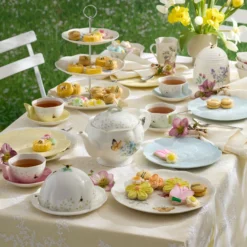 Butterfly Meadow Floral Yellow Accent Plates, Set of 4