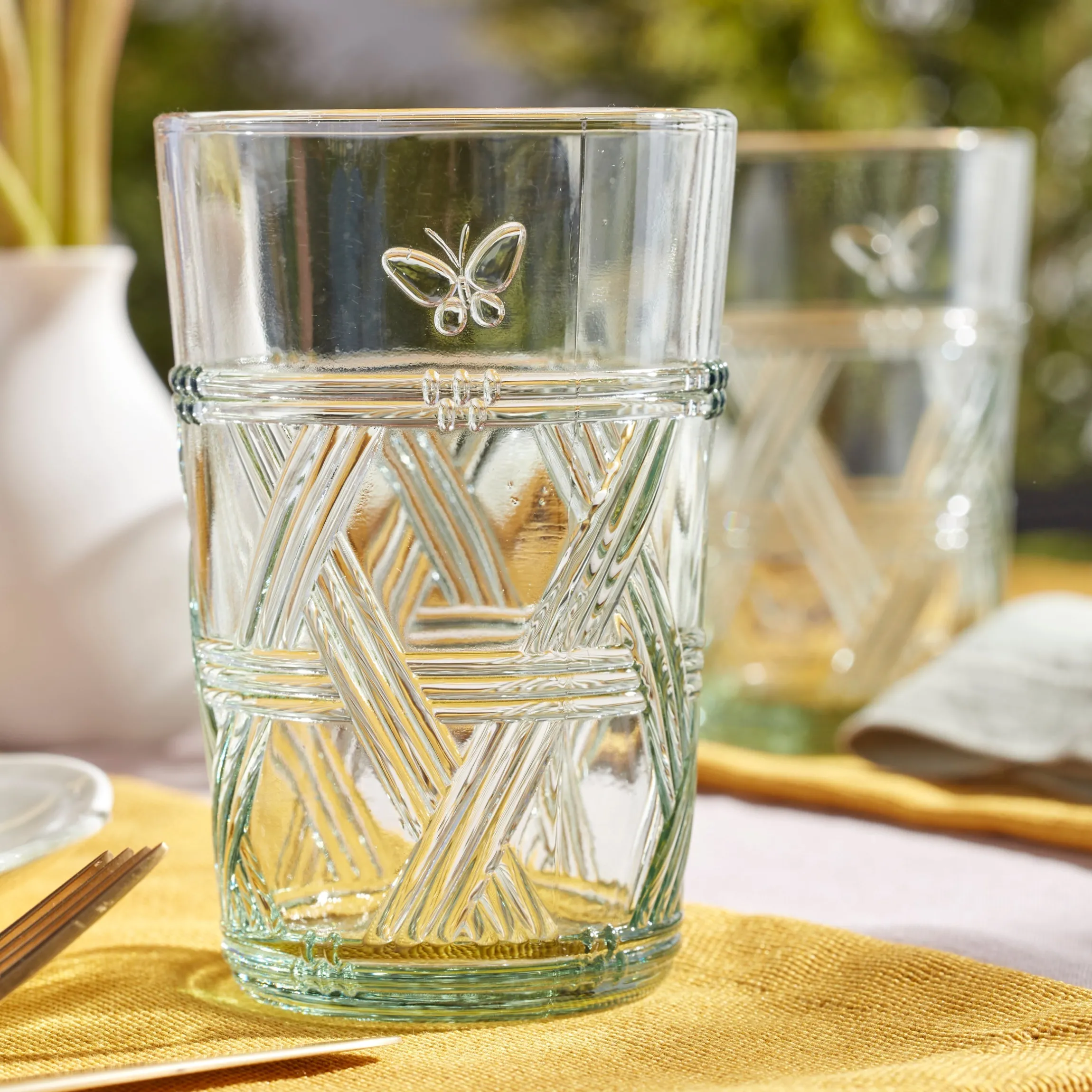 Butterfly Meadow Green Tall Glasses, Set of 4