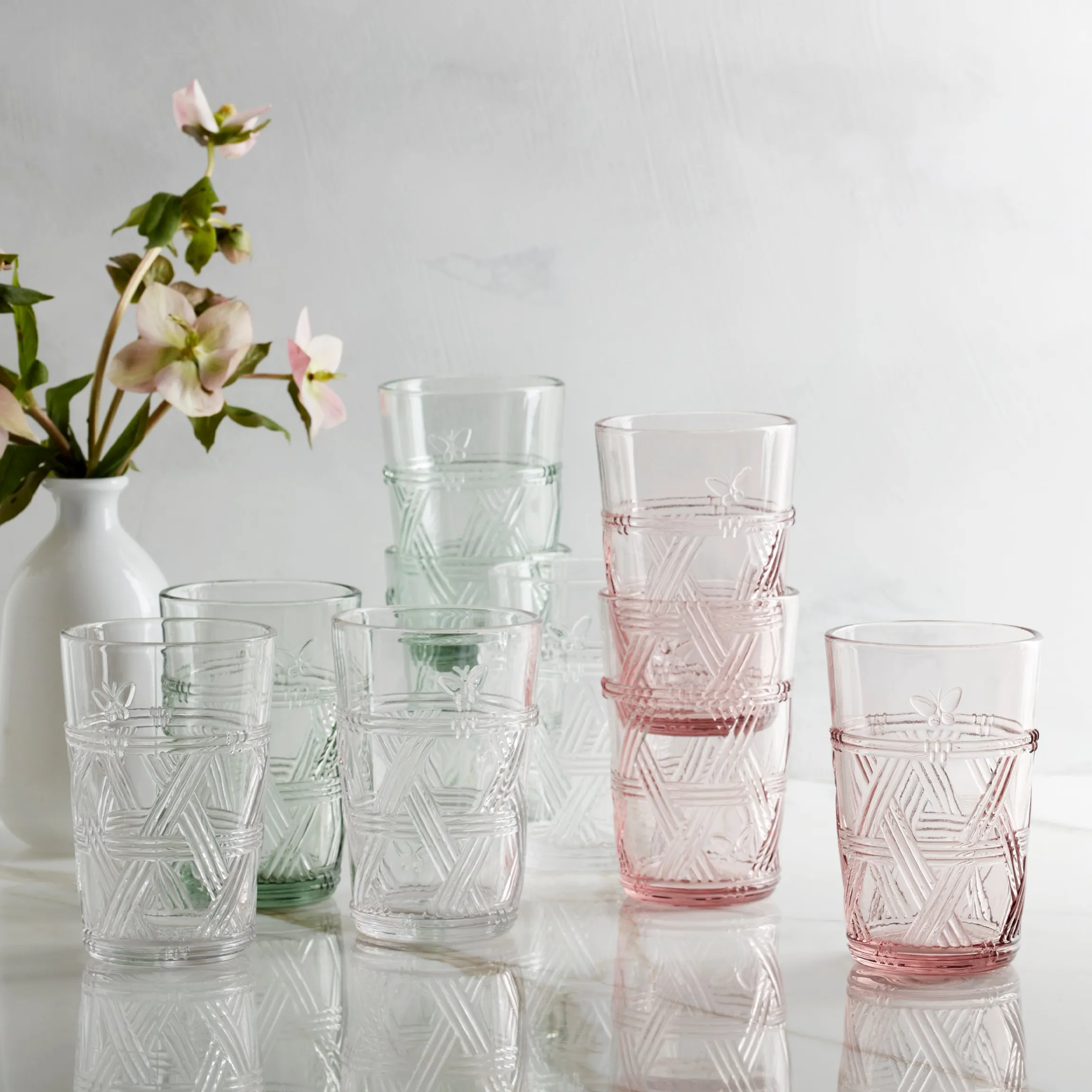 Butterfly Meadow Green Tall Glasses, Set of 4