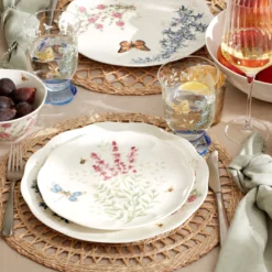Butterfly Meadow Herbs Accent Plates, Set of 4