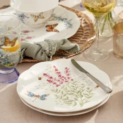 Butterfly Meadow Herbs Accent Plates, Set of 4