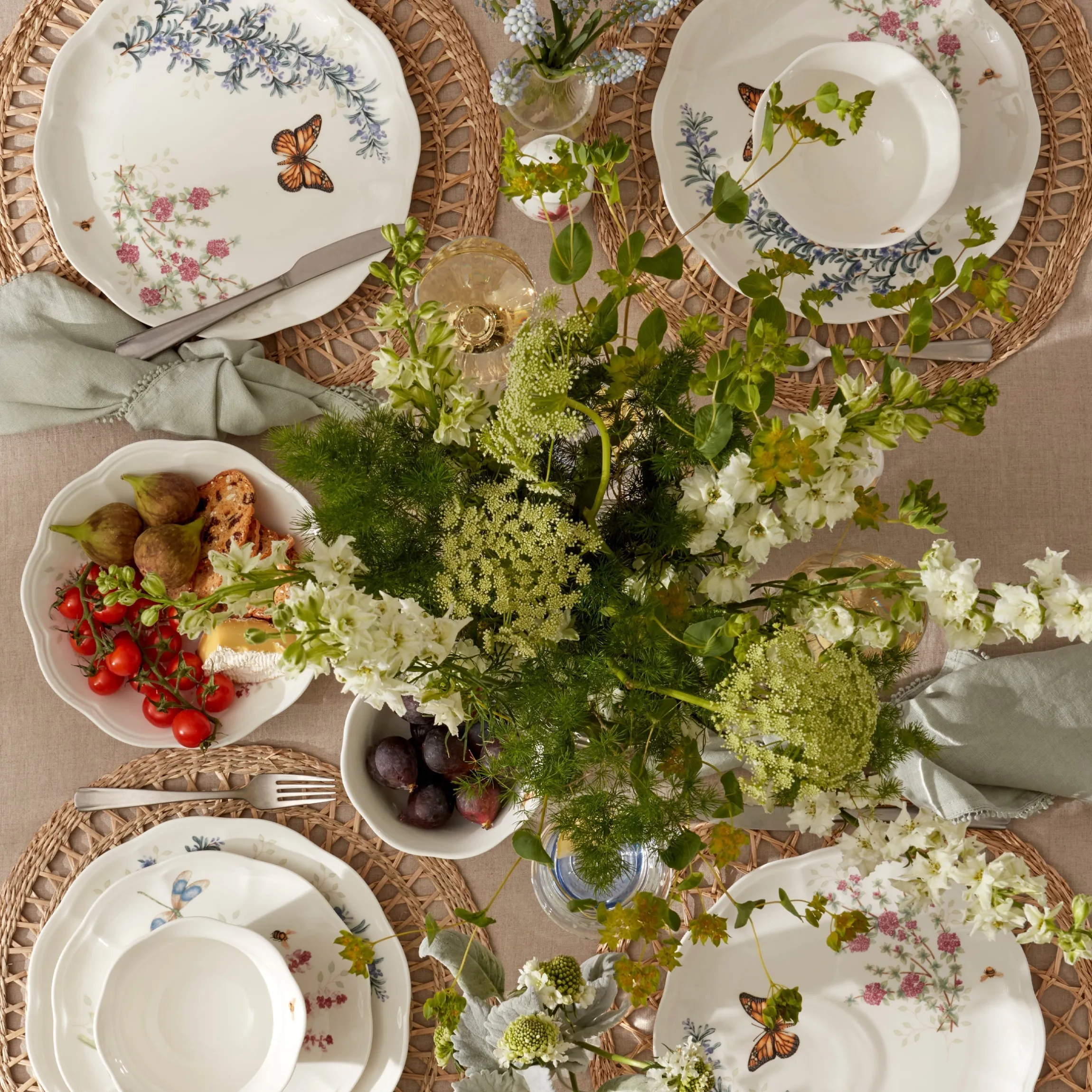 Butterfly Meadow Herbs 12-Piece Dinnerware Set