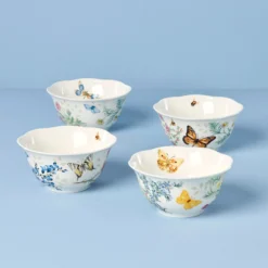 Butterfly Meadow Herbs Rice Bowls, Set of 4