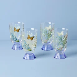 Butterfly Meadow Herbs Tall Tumblers, Set of 4