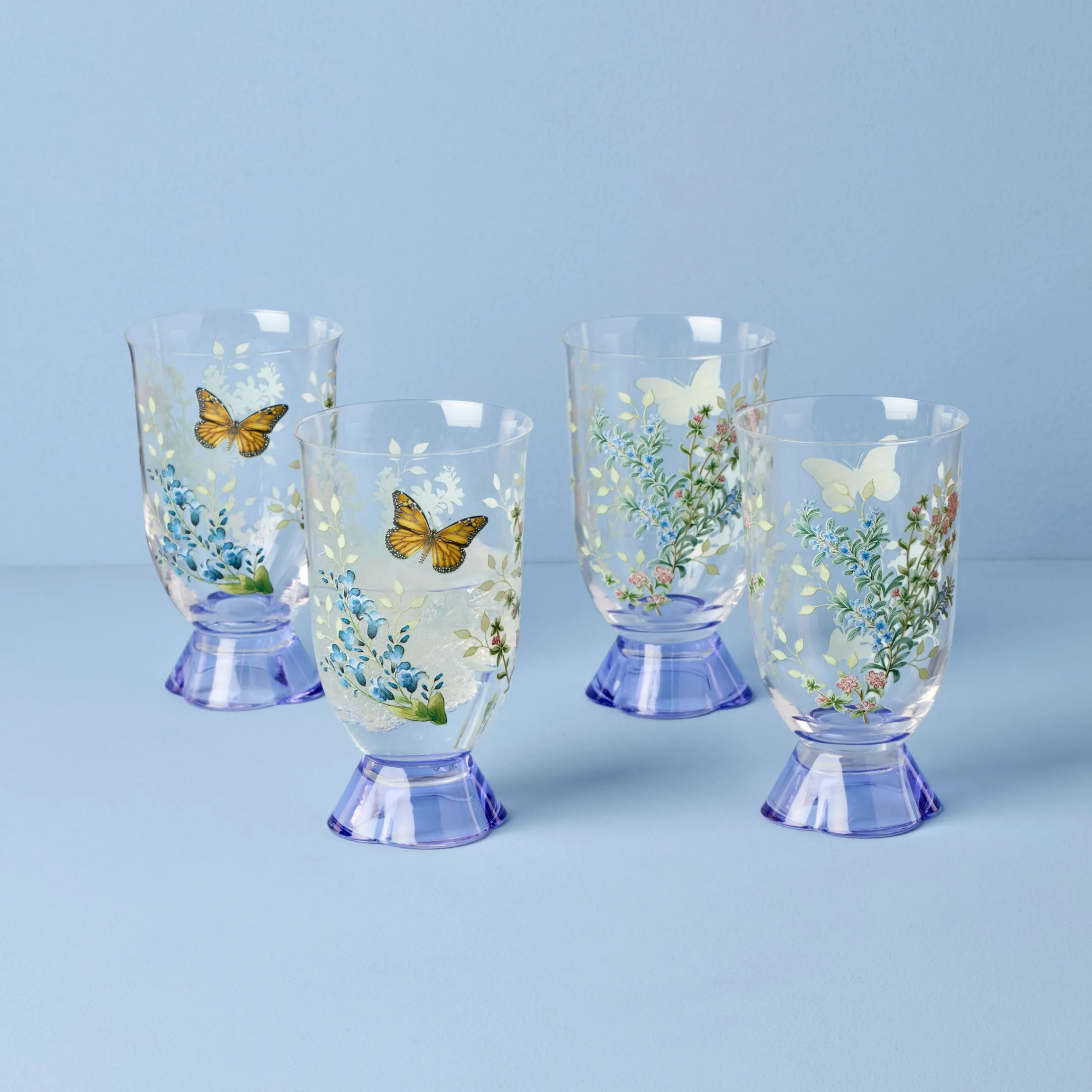 Butterfly Meadow Herbs Tall Tumblers, Set of 4