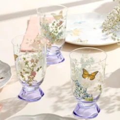 Butterfly Meadow Herbs Tall Tumblers, Set of 4