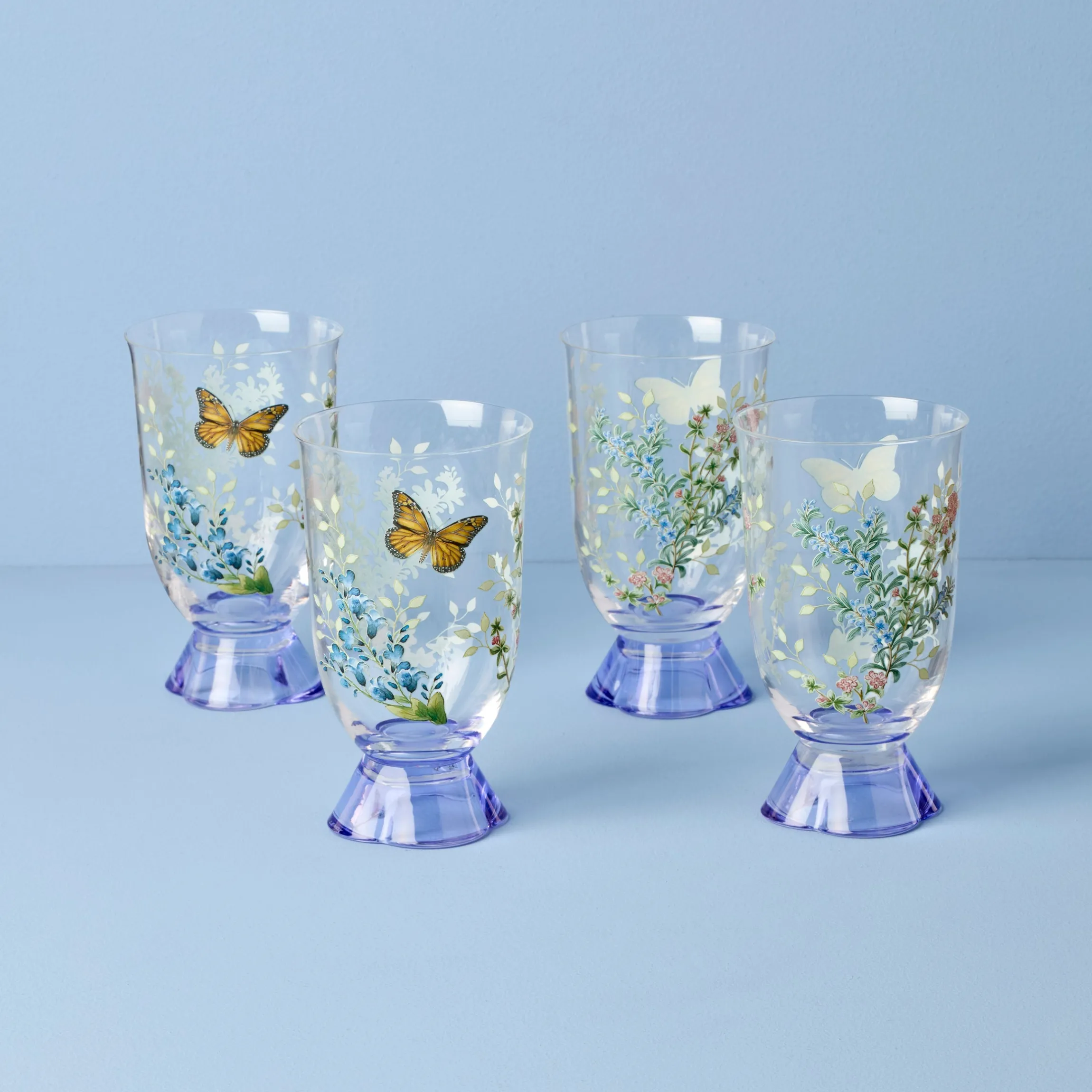Butterfly Meadow Herbs Tall Tumblers, Set of 4