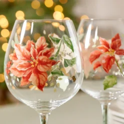 Butterfly Meadow Holiday Balloon Glasses, Set of 4