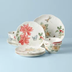 Butterfly Meadow Holiday 12-Piece Dinnerware Set