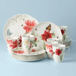 Butterfly Meadow Holiday 18-Piece Dinnerware Set