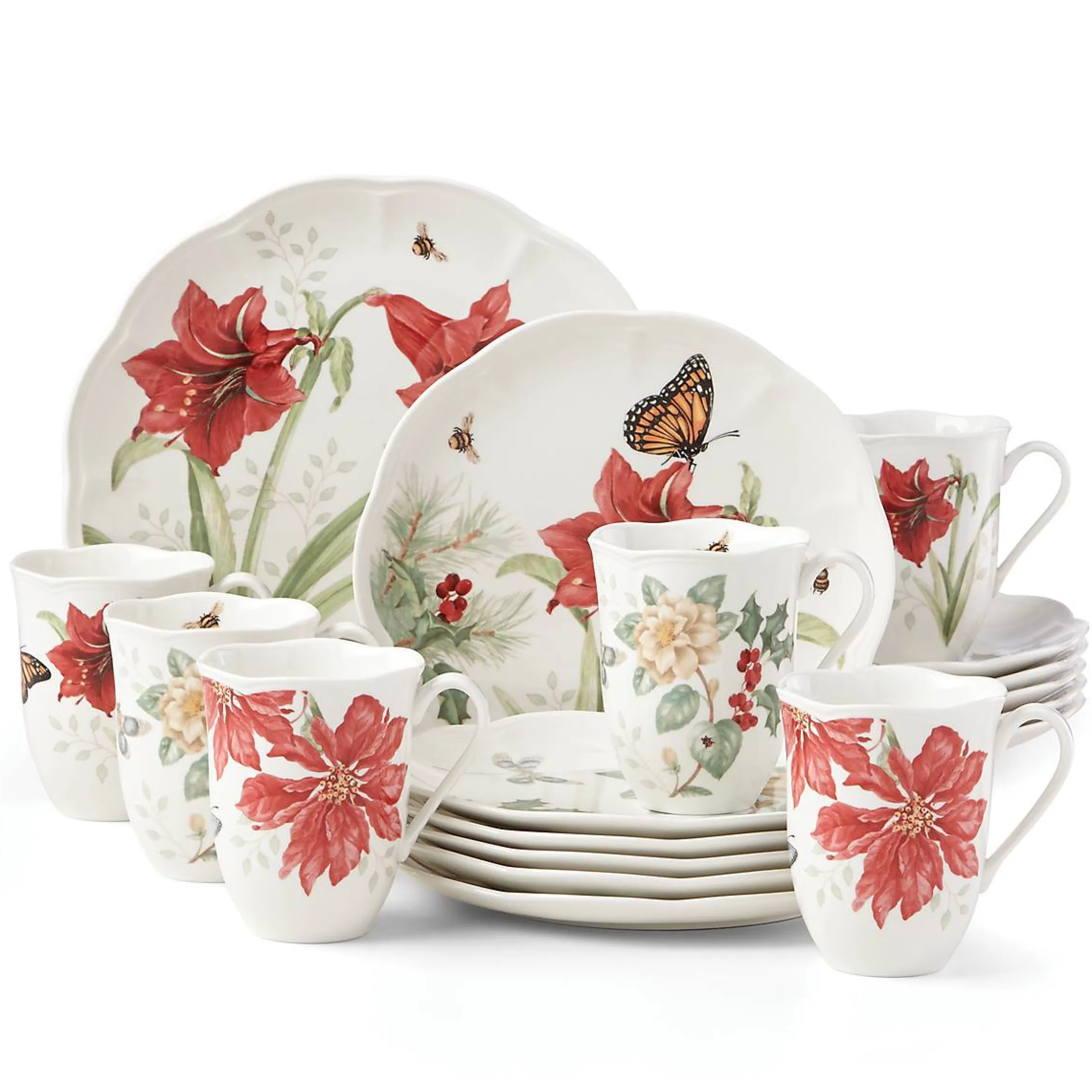 Butterfly Meadow Holiday 18-Piece Dinnerware Set
