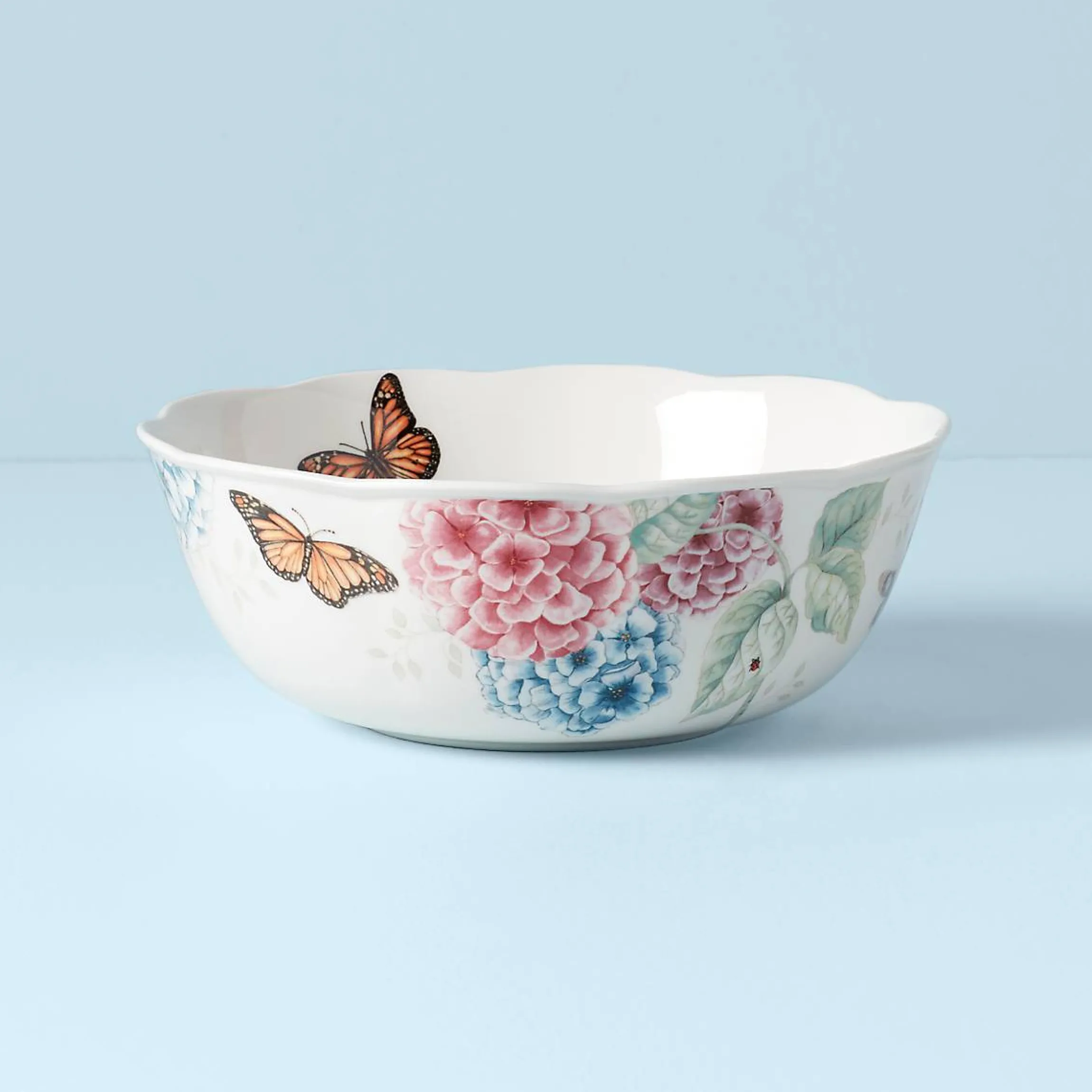 Butterfly Meadow Hydrangea Large Serving Bowl