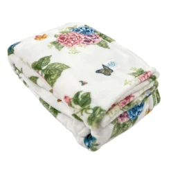 Butterfly Meadow Hydrangea Throw Blanket