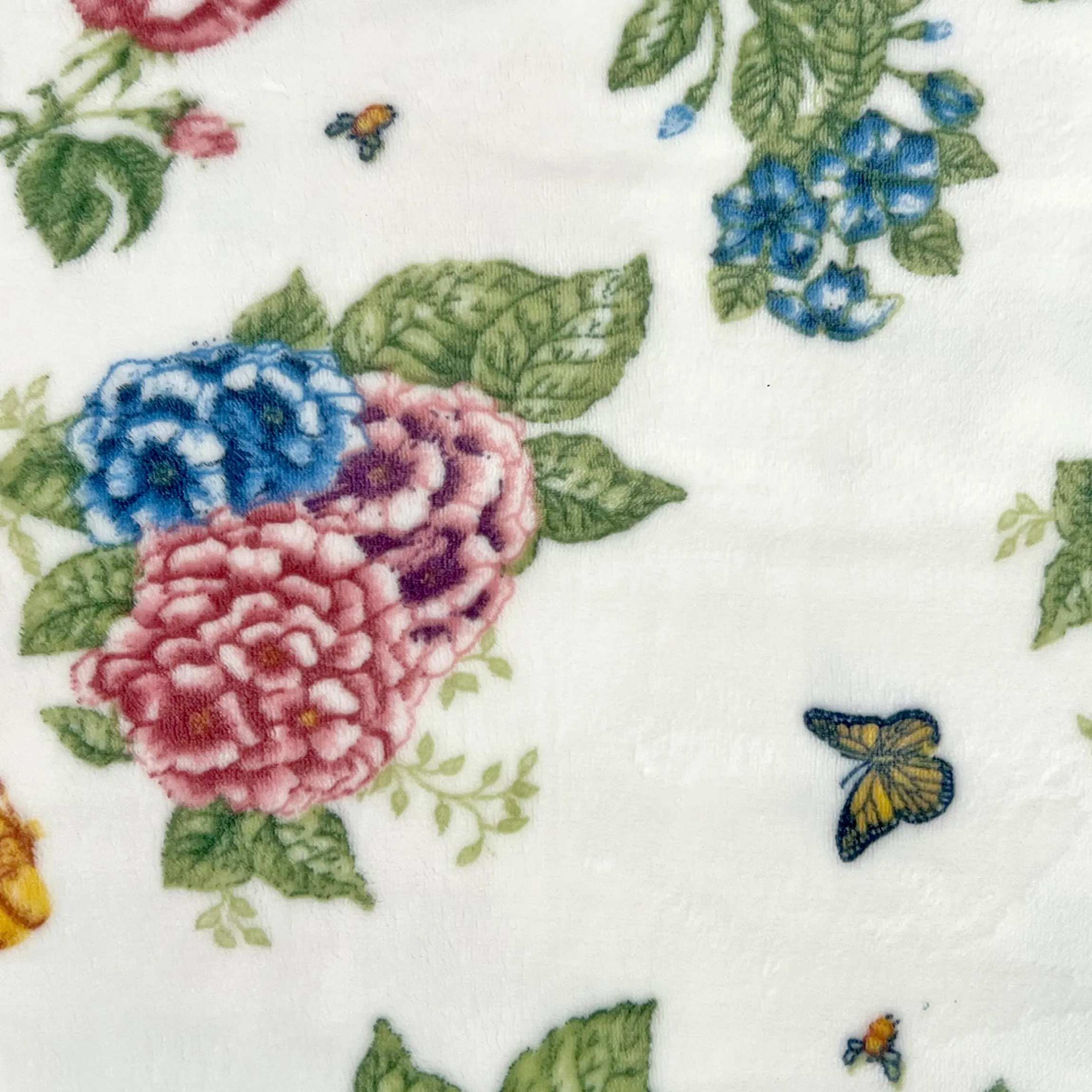 Butterfly Meadow Hydrangea Throw Blanket