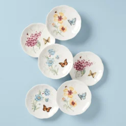Butterfly Meadow 6-Piece Tidbit Plate Set