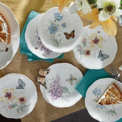 Butterfly Meadow 6-Piece Tidbit Plate Set