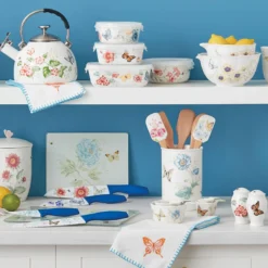 Butterfly Meadow 4-Piece Utensil Holder Set