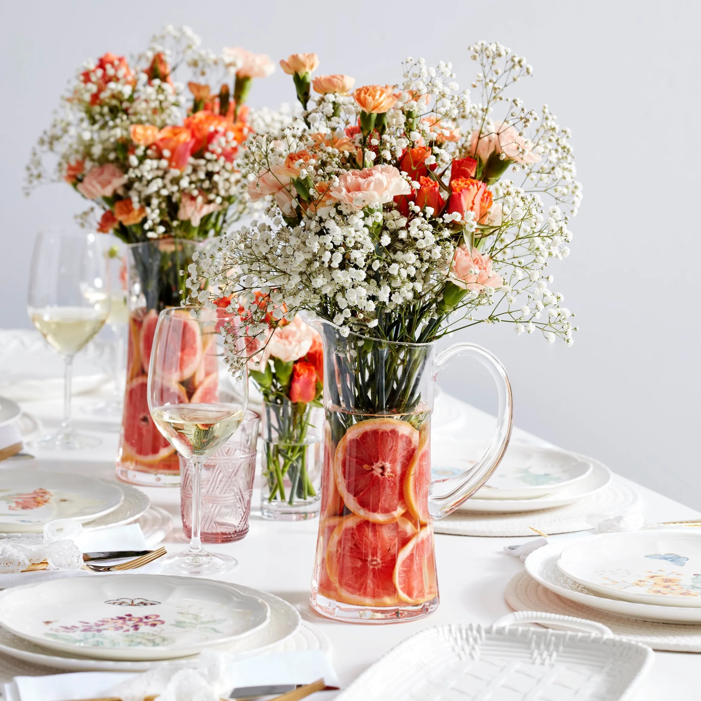 Butterfly Meadow Pink Tall Glasses, Set of 4