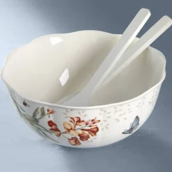 Butterfly Meadow Salad Bowl & Servers