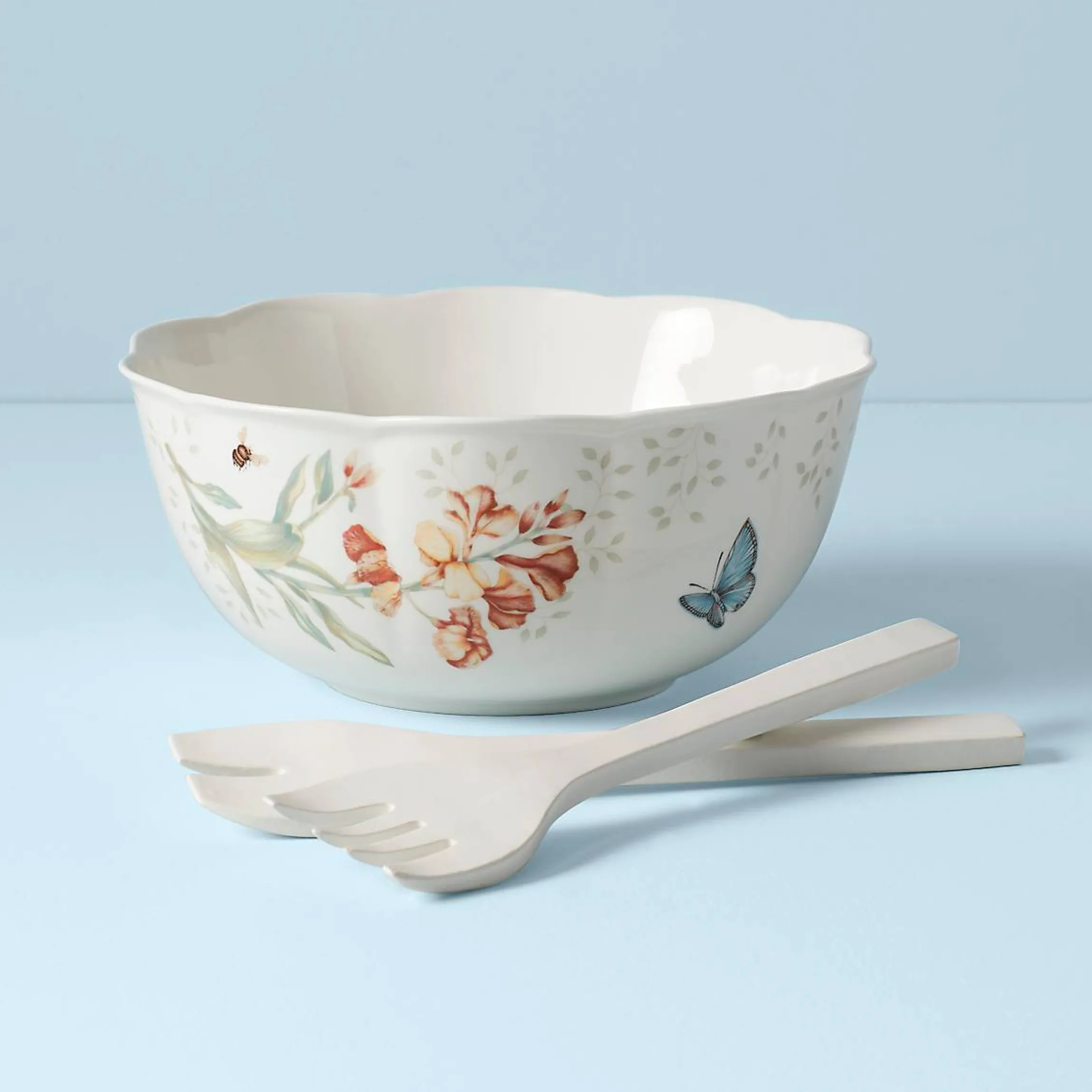 Butterfly Meadow Salad Bowl & Servers