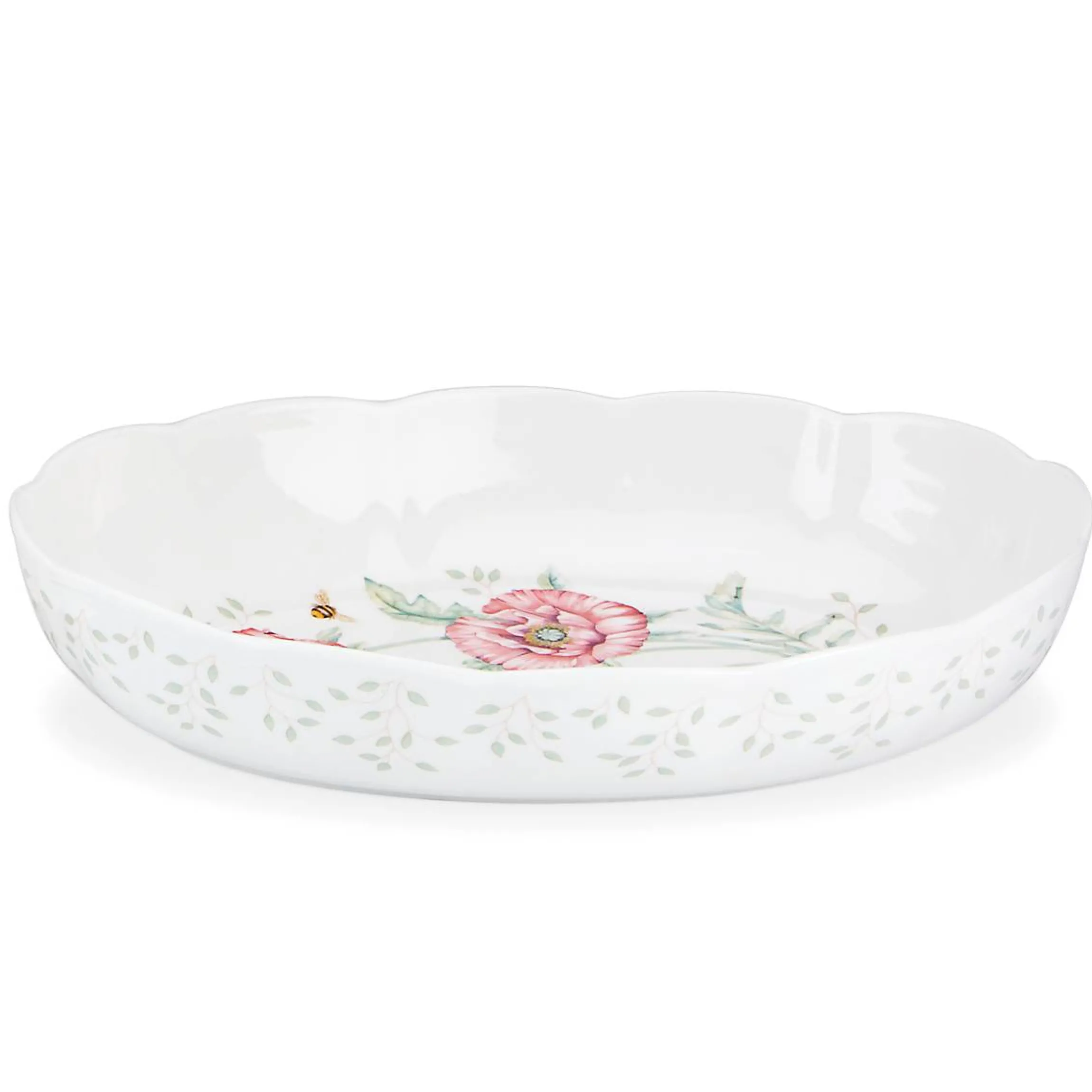 Butterfly Meadow Scalloped Oval Baker
