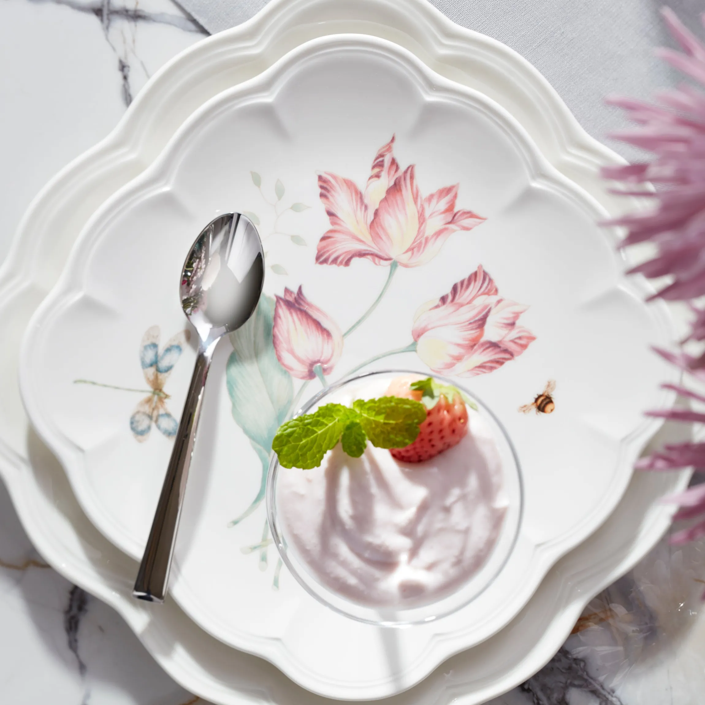 Butterfly Meadow Square Accent Plates, Set of 4