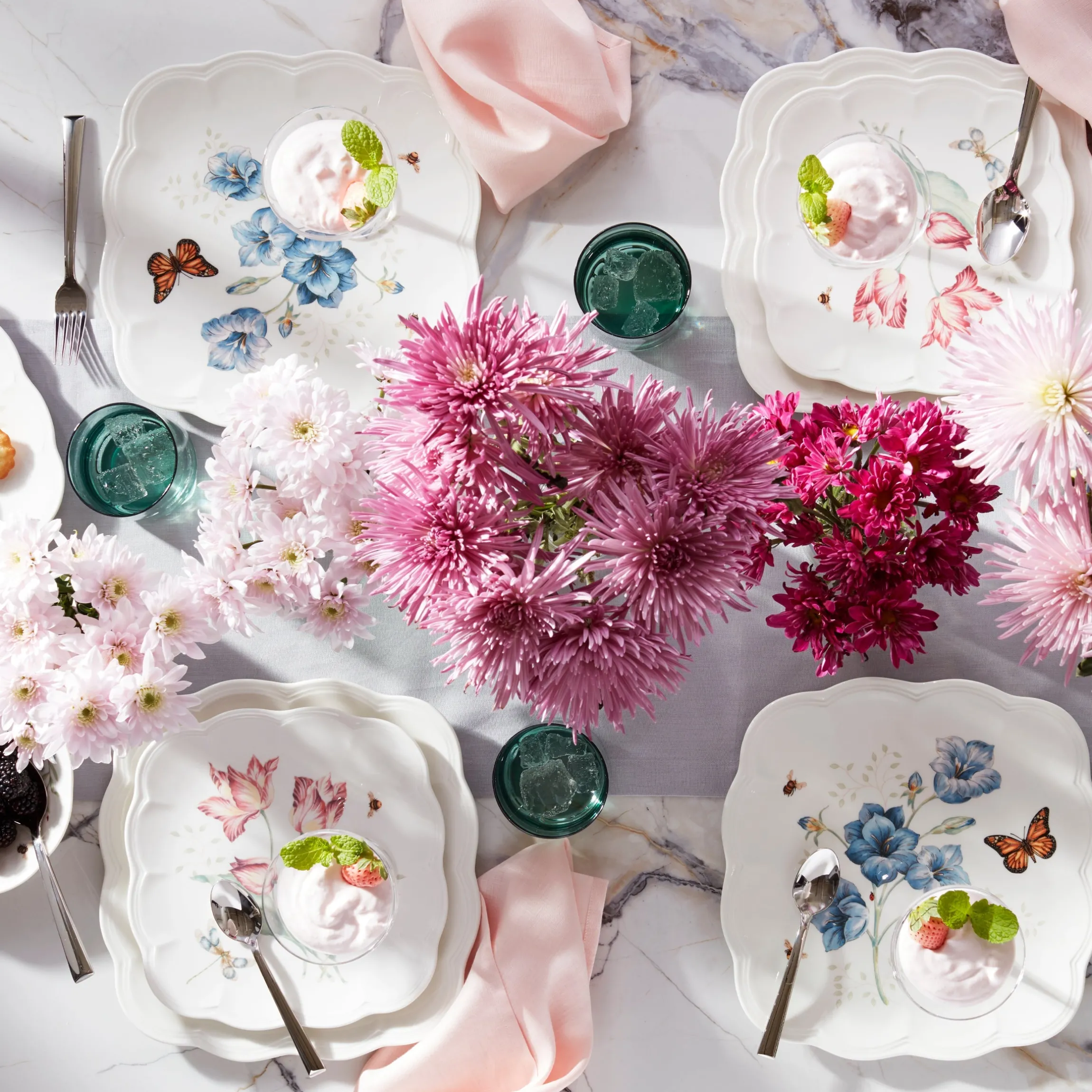 Butterfly Meadow Square Accent Plates, Set of 4