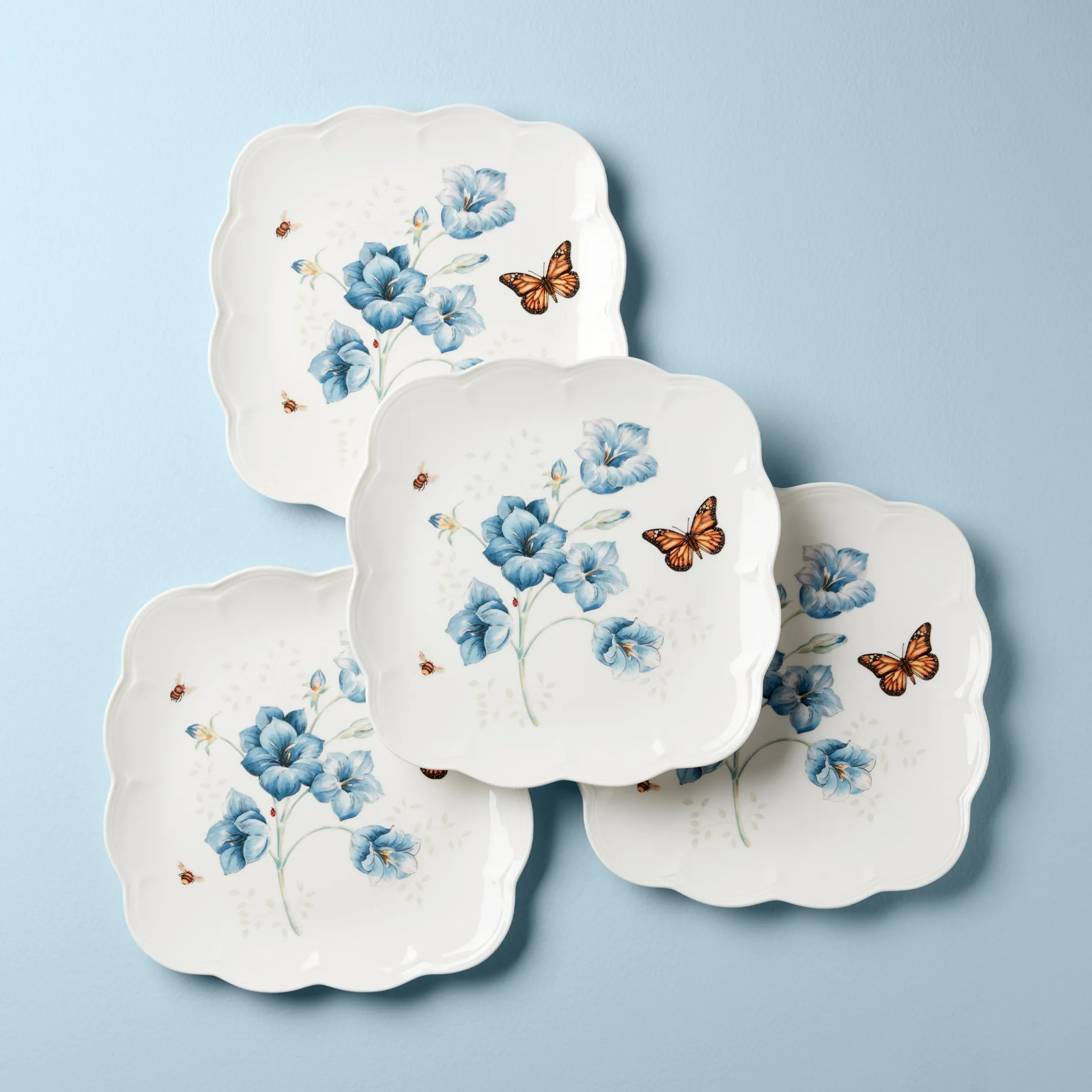 Butterfly Meadow Square Dinner Plates, Set of 4
