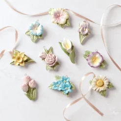 Celebrate Flowers 10-Piece Mini Ornament Set