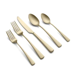 Cerys Champagne Satin 20-Piece Flatware Set