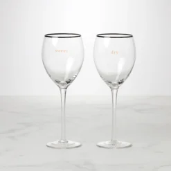 Cheers To Us Sweet & Dry Wine Glasses, Set of 2