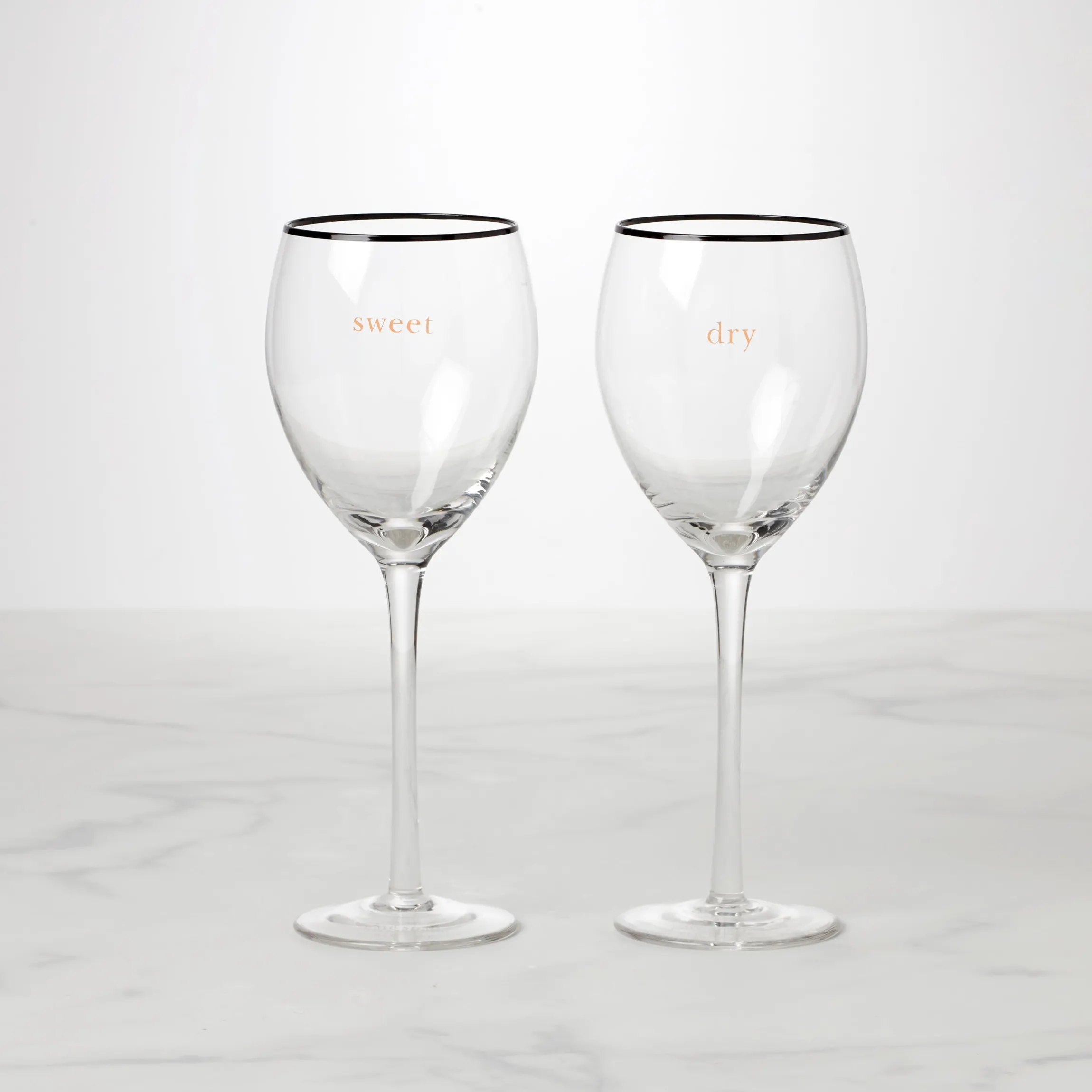 Cheers To Us Sweet & Dry Wine Glasses, Set of 2