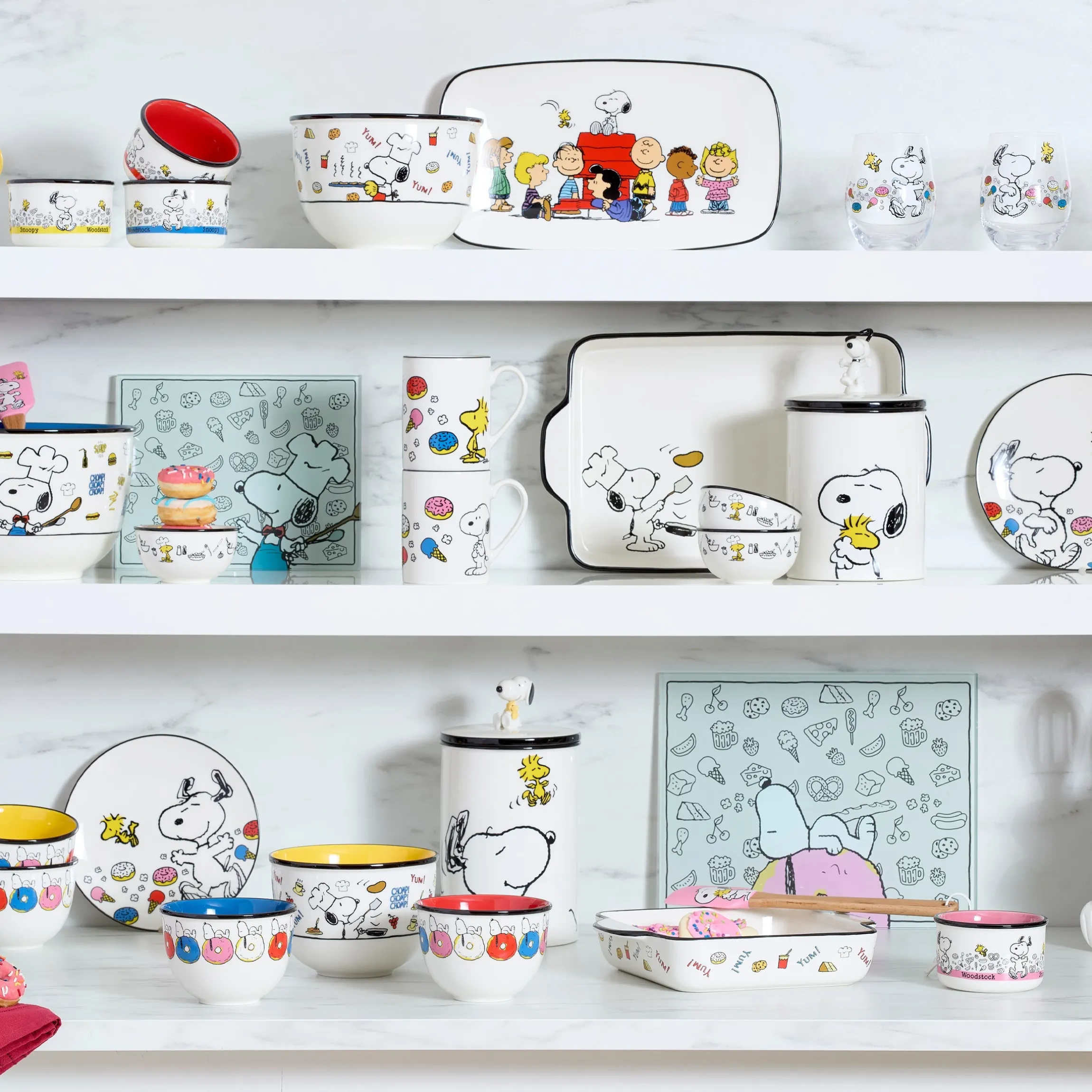 Chef Snoopy Mugs, Set of 4