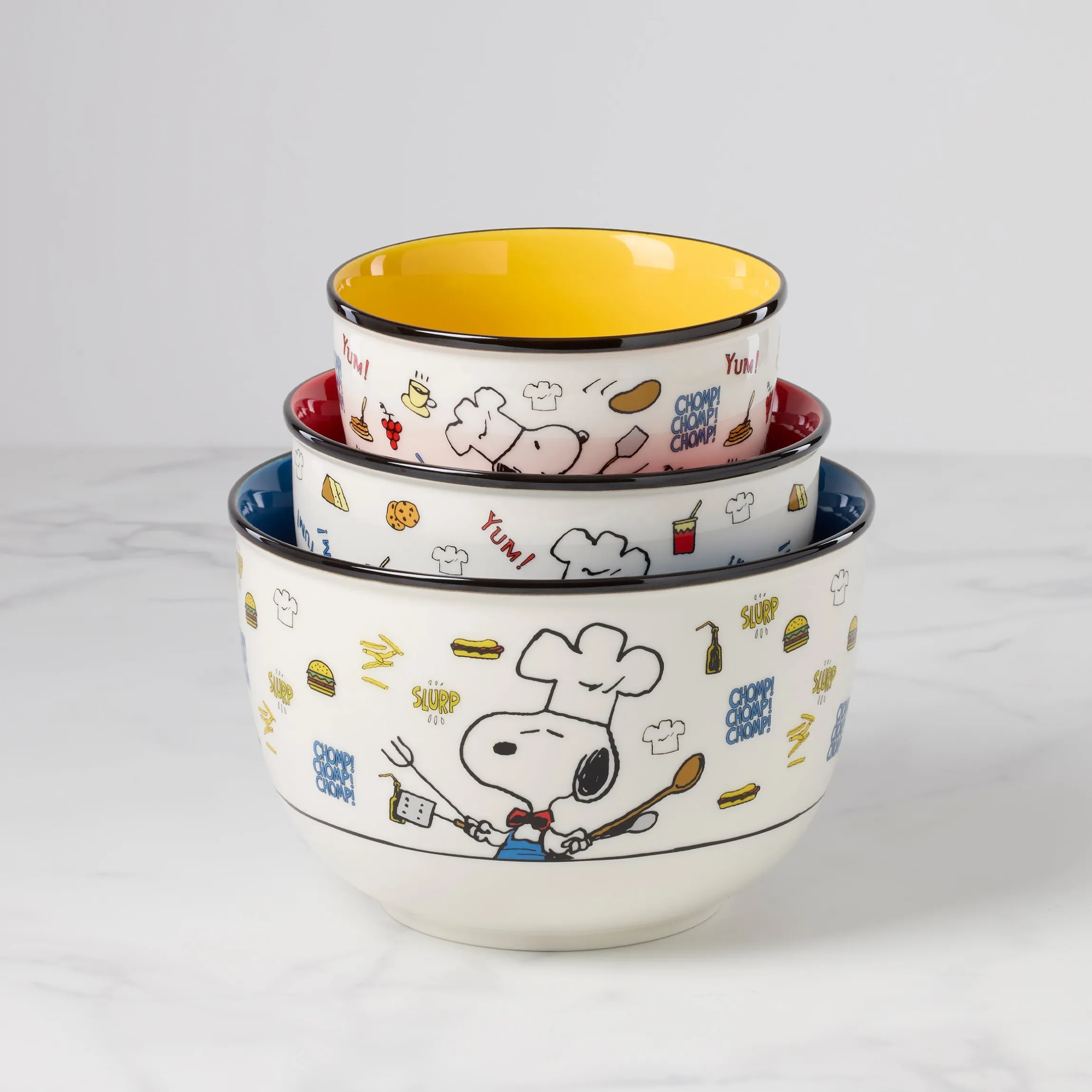 Chef Snoopy 3-Piece Bowl Set