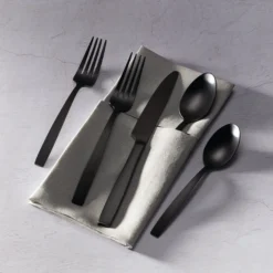 Clearview Black Satin 20-Piece Flatware Set