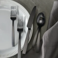 Clearview Black Satin 20-Piece Flatware Set