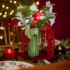 Daisy Emerald Green Glazed Vase