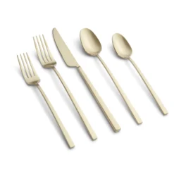 Damaris Champagne Satin 20-Piece Flatware Set