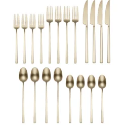 Damaris Champagne Satin 20-Piece Flatware Set