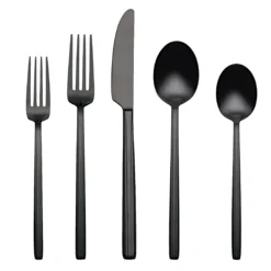 Dean Black Satin 20-Piece Flatware Set