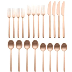 Dean Rose Gold Satin 20-Piece Flatware Set