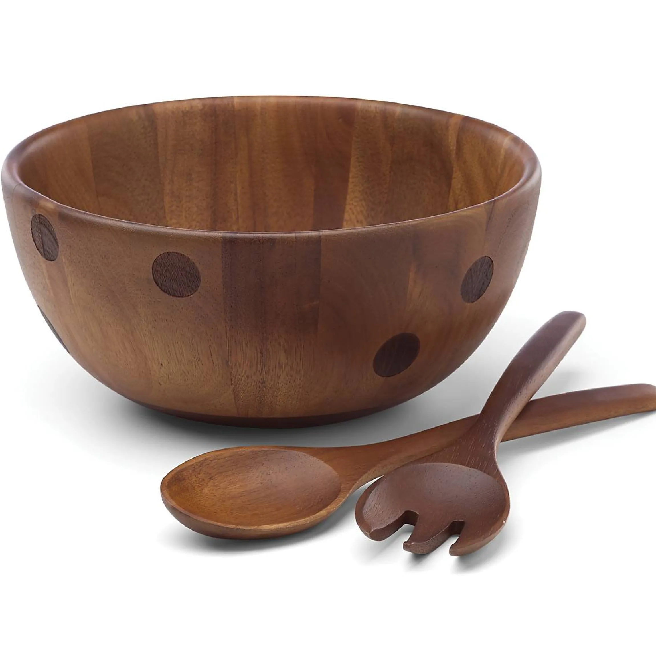 Deco Dot Salad Bowl with Servers
