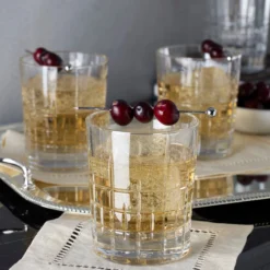 Deklan Crystal Double Old-Fashioned Glasses, Set of 4