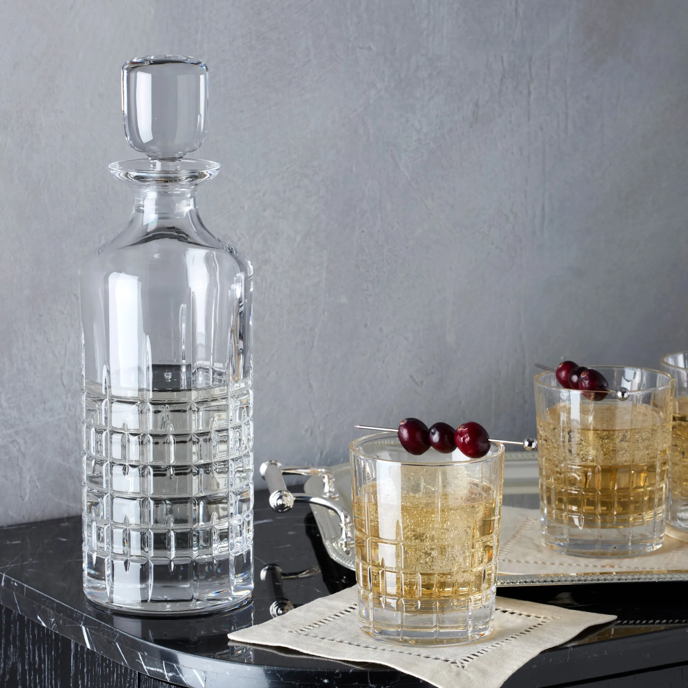 Deklan Crystal Double Old-Fashioned Glasses, Set of 4