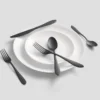 Delia Black Satin 20-Piece Flatware Set